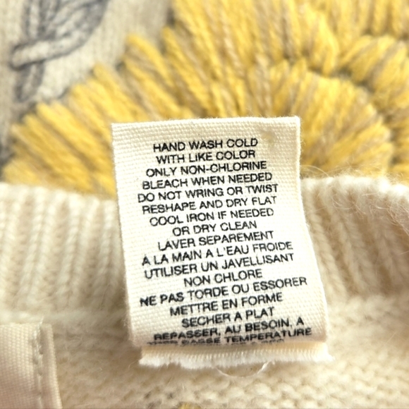 ( Anthropologie / sleeping on snow ) Soft Wool Floral Embroidered Boho Sweater - Picture 10 of 10